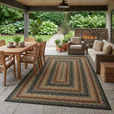 Garvee Easy Jute 4x6 Outdoor Rug Washable Non Slip Braided-Print Neutral Rugs for Living Room Ultra-Thin Non-Shedding Foldable Carpet Indoor Outdoor Farmhouse Rug for Bedroom Kitchen Porch - Rust/Black