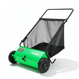 Garvee Push Lawn Sweeper 26" Manual Yard Sweeper, 7 cu.ft Collector Bag, Carbon Steel Frame & Adjustable Brush Height for Leaves, Grass & Pine Needles - Green