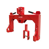 Garvee Heavy Duty 3-Point Quick Hitch Tool Set for Category 1 Tractors - Upgraded Versatile Adapter, 2" Receiver, 5-Level Adjustable Bolt, 3000 lbs Capacity, Trailer Hitch Attachment - Red - Red