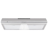 Garvee Range Hood 30 Inch Under Cabinet, Stainless Steel Stove Vent Hood, 200CFM, 3-Speed Exhaust Fan, Button Controls, LED Lights, Reusable Baffle Filters, Silver