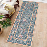 Garvee Modern Area Rug Runner for Living Room, Bedroom, Hallway - Soft, Non-Slip, Low Pile Carpet - Blue, 2x6ft - Blue