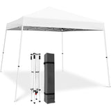 Garvee Portable Pop Up Canopy Tent 10x10 FT - Slant Legs, Folding Gazebo, 150D Oxford Fabric, White - Outdoor Events, Patio, Garden, Beach, Party - 3x3 Meters, Without Apron