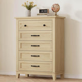Garvee 5 Dresser for Bedroom, 41.3 in Tall Vertical Drawer Dresser with Large Storage, Freestanding Wooden Closet Chest for Bedroom, Living Room, Natural Oak - Natural Oak