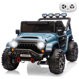 Garvee 24V 2-Seater Electric Ride On Truck for Kids – Remote Control – 4-Wheel Suspension – 3 Speeds – LED Lights – Wireless Audio & MP3 Player – Standard Test Method/CPSIA Certified – Light Blue - Blue