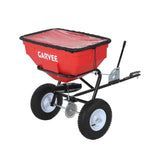 Garvee 130 lb Tow-Behind Broadcast Spreader, Heavy-Duty Lawn & Garden Spreader with 0–12 ft Coverage, Universal Hitch, 13" Pneumatic Tires & 20-Level Flow Control for ATV, UTV & Riding Mower, Red - Red