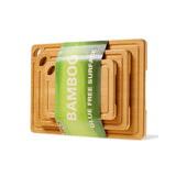 Garvee Bamboo Cutting Board Set of 3 - Heavy Duty, Deep Juice Groove, Carbonized Bamboo, Built-in Handles, Multi-Size, Kitchen Prep & Serving
