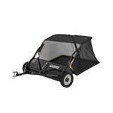 Garvee Tow Behind Lawn Sweeper 42", 14 cu.ft Leaf Collector, 57.5 lb Carbon Steel Yard Sweeper with Dump Rope for Riding Mowers, Black - Black
