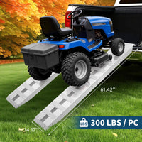 Garvee Heavy-Duty Aluminum Loading Ramps Pair 6000 lbs Capacity Non-Slip Surface Reinforced Build Wide Hook Secure Fit 60" x 14" Motorcycle ATV Lawn Mower