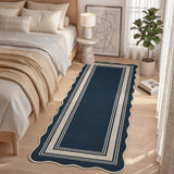 Garvee Washable Indoor Outdoor Runner Rug - Blue Faux Jute Look, Non-Slip, Thin, mark Resistant, Non-Shedding Carpet for Patio, Kitchen, Hallway, Living Room - 2x6ft - Blue