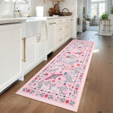 Garvee Ultra Soft Soft fabric Runner Rug for Bedroom, Living Room, Hallway - Modern Durable Carpet - Easy to Clean Floor Mat - Pink, 2x6ft - Pink