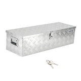 Garvee 39"X13"X10" Aluminum Truck Bed Tool Box - Heavy Duty Diamond Plate, Lock & Keys, Weather-Resistant, Side Handles, 39x13x10 in, Silver - Pickup, RV, Trailer Storage - Silver