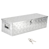 Garvee 48"X15"X15" Aluminum Truck Bed Tool Box - Heavy Duty Diamond Plate, Lock & Keys, Weather-Resistant, Side Handles, Silver, Pickup Trucks - Silver