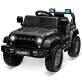 Garvee 12V Kids Ride On Electric Truck Car – Battery Powered, 3-Speed, Spring Suspension, LED Lights, MP3, Parental Remote, All-Terrain, Outdoor Toy Gift for Boys & Girls – Color: Black