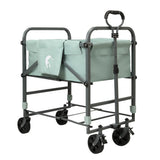 Garvee Portable Dog Bath Tub for Small & Medium Dogs, Folding Elevated Pet Grooming Station with Wheels, 4-Level Adjustable Height, Dog Wash Station for Home, 1000D PVC, Fits Up to 33 lbs, Green - Light Gray