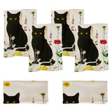 Garvee Soft Microfiber Decorative Kitchen Towels - 6 Pack 17.7" x 26" Absorbent Dish Towels - Floral, Bird & Cat Prints - Ideal for Cleaning, Drying & Kitchen Decor - Table Linen