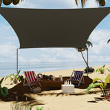 Garvee Sun Shade Sail 8' x 10' Rectangle Charcoal UV Block Sunshade for Backyard Yard Deck Patio Garden Outdoor Activities and Facility, Deep Gray - Gray
