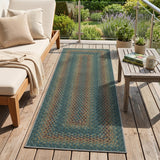 Garvee Runner Rug 2x6 Easy Jute Hallway Runner Rug Washable Non Slip Indoor Outdoor Rugs for Patio Entryway Ultra-Thin Non-Shedding Floor Mat for Laundry Bathroom Bedroom Backyard Porch - Navy/Rust