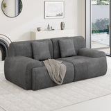 Garvee Boneless Loveseat Couch, Cloud Sofa with Corduroy  Fabric, Deep Seat Modular Couch for Living Room Bedroom, Small Space Couches for Living Room,Grey - Gray
