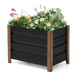Garvee 2' × 1.3' × 1.5' Aluminum Raised Garden Bed, Deep Planter Box with Drainage Holes, Gray - Gray