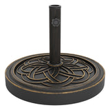 Garvee Heavy Duty Round Patio Umbrella Base Stand – 26 lb Durable Resin – Fits Outdoor Market Table – Bronze Vine Design – Stable & Weather Resistant – Color: Resin+Antique Bronze+Vine
