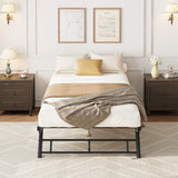 Garvee Twin Pop Up Trundle Bed Frame with Lockable Casters, Foldable Metal Platform, Space-Saving Design, Black, Ideal for Guest Rooms and Sleepovers - Black