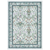 Garvee Washable Collapsible Floral Area Rug – Non-Slip, Pet Friendly, Easy Clean Carpet for Living Room & Bedroom – Light Beige, 6x9ft - Light Beige