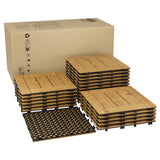 Garvee Acacia Wood interconnected Deck Tiles – 22 Pack, 12"x12" Waterproof Non-Slip Patio Flooring for Outdoor & Indoor Spaces – Easy Snap Installation, Covers 21 Sq Ft, Color: Yellow Painted, Specs: 22PCS/Set - Yellow Painted