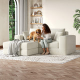 Garvee Modern Modular Sectional Cloud Sofa, Boneless Design with Non-Slip Base & l-Shape Chaise. a Deep Seat Sleeper Sofa for Customizable Spaces, Featuring No Assembly & Plush Comfort, White - White