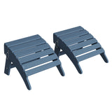 Garvee Folding Adirondack Ottoman Set of 2 - HDPE All-Weather Outdoor Footrests for Patio, Deck, Lawn, Poolside - Weather-Resistant, Durable - Compatible with Adirondack Chair - Navy Blue, 2-Pack - Blue
