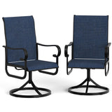 Garvee Set of 2 360° Swivel Patio Rocking Chairs with All-Weather Textilene Fabric & High Back,  Navy Blue - Navy Blue