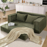 Garvee 75" Convertible Sofa Bed, Boneless Couch Bed with 2 Pillow, Folding Pull Out Couch, Loveseat Sleeper Sofa, Futon Couch for Living Room Bedroom, No Assembly, Green - Green