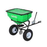 Garvee 130 lb Tow-Behind Broadcast Spreader, Heavy-Duty Lawn & Garden Spreader with 0–12 ft Coverage, Universal Hitch, 13" Pneumatic Tires & 20-Level Flow Control for ATV, UTV & Riding Mower, Green - Green