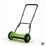 Garvee 16" Push Reel Lawn Mower, 5-Blade Manual Walk-Behind Mower with Adjustable Cutting Height, Compact Hand-Powered Mower for Small Yards, Green - Green