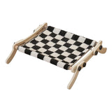 Garvee Cat Window Perch, Cat Radiator Bed Hammock, Holds Up to 18kg Wooden Seat Cats Bed, No-Screw Adjustable and Suction Cups, for Windowsill, Bedside, Radiator, Easy Assembly - Black And White Flannel