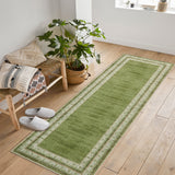 Garvee Modern Soft Green Area Rug – Durable USA Carpet Runner for Living Room, Bedroom, Hallway, 2x6ft, Green - Black