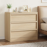 Garvee 3 Drawer Dresser for Bedroom, Natural Nightstand 3 Chest of Drawers with Large Storage, Small Modern Bedside End Table for Living Room, Nursery, Entryway - Natural
