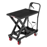 Garvee Heavy Duty Hydraulic Scissor Lift Table Cart, 500 LB Capacity - Adjustable 9.45"-28.7" Lifting Height - Non-Slip Platform, Locking Wheels - Industrial Material Handling for Warehouse, Garage, Workshop - Black