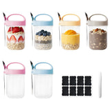 Garvee 16oz Wide Mouth Mason Jars Set - Airtight Leakproof, BPA-Free Lids, Borosilicate Glass, Multi-Color, Compact for Travel & Meal Prep