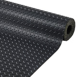 Garvee 7.5x20 ft Garage Floor Mat, 2.8 mm Thickened Flooring Roll Diamond Plate PVC Rubber Trailer Mat, Non-Slip Floor Protector Mat for Garage, Warehouse, Gyms, Trailer, SUV - Black