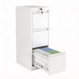 Garvee 3-Drawer File Cabinet with Lock, Heavy Duty Metal Filing Cabinet for Letter/Legal/A4/F4 Documents, Secure Locking, Anti-Tilt System, Vertical Storage for Home Office, White