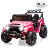 Garvee 24V Electric Ride On Truck for Kids – 2-Seater 4x4 Car – Remote Control – 3 Speeds – LED Lights – Wireless Audio Music Player – Gradual Start & Suspension – Pink - Pink