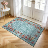Garvee Washable Floral Area Rug - Light Green Low-Pile Carpet - Non-Slip Entryway Mat - Soft Accent Rug for Bedroom, Kitchen, Living Room, 2x3ft , Light Green - Green