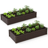 Garvee 2 Pack Tall 6 x 3 Ft Galvanized Steel Raised Garden Bed, Outdoor Above Ground Planter Box for Vegetables and Flowers, Metal Raised Bed for Gardening - Brown