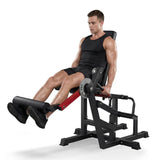 Garvee Seated Leg Curl & Extension Machine - Heavy Duty Leg Workout Bench with 12-Position Angle Adjustment for Hamstring Curl, Quad Extension & Lower Body Strength Training, 700 LBS Capacity - Red - Black And Red