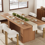 Garvee 70.9" Modern Dining Table with Hidden Storage and Fluted Legs for 6-10 People, Walnut - Walnut