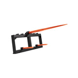 Garvee Heavy Duty 49" Hay Spear Attachment for Skid Steer/Tractor - 3000lbs Capacity, Quick Attach Spike Fork, 1x 49" Spear & 2x 17" Stabilizers, Durable Farm Equipment - Orange Spear + Orange Short Spear