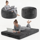 Garvee Oversized Bean Bag Chair Bed, Flannel Lazy Sofa with High Resilience Memory Foam and Removable Cover - Grey