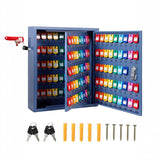 Garvee 150 Keys Cabinet Organizer, Wall Mount Steel Key Lock Box with 2 Keys, 133 Hooks & Colored Tags, Secure Key Storage for Hotel, Valet, Office, Car Key Management, Heavy Duty, Blue - Blue