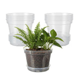 Garvee 12 Pack 8 in Clear Nursery Pots for Plants with Saucers, Thickened Plastic Plant Pots with Drainage Holes, Transparent Seeding Start Planters for Indoor Outdoor