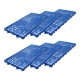Garvee 6-Pack Plastic Pallets HDPE Storage Pallets Waterproof Ventilated Grid Interlocking Design Slip Resistant Lightweight for Basement Garage Outdoor